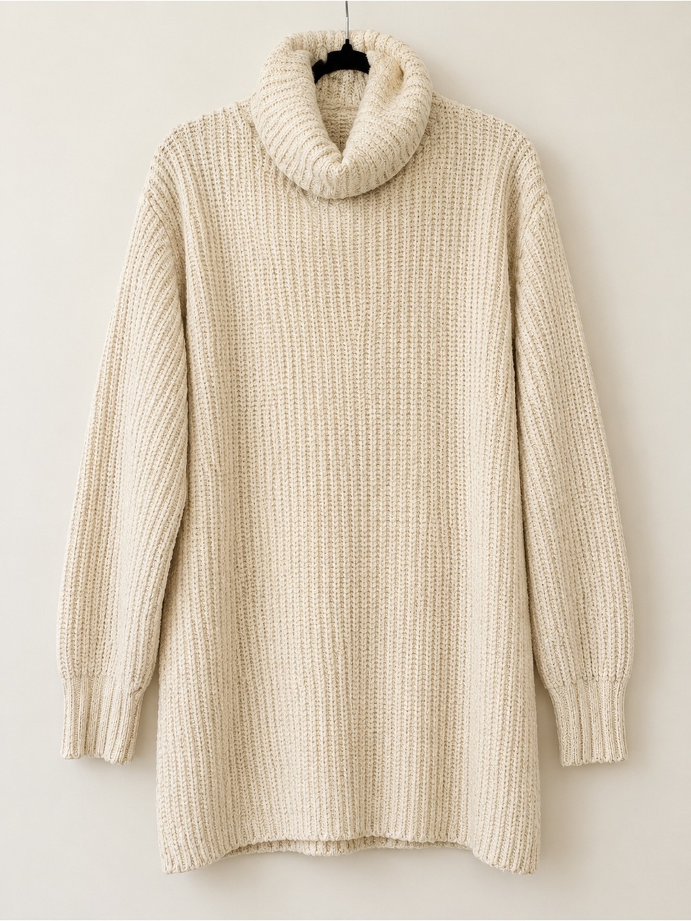 Free People Cream Chunky Turtleneck Sweater
